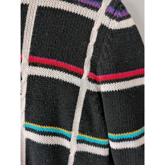 Vintage Evan Picone Petites sweater, black y2K striped, academia, Ramie, XS - Picture 4 of 4